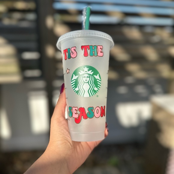 Starbucks Other - 24 oz Starbucks plastic reusable cup-Christmas theme